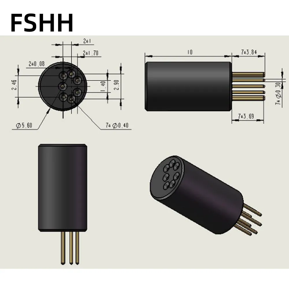 FSHH 원형 온도 센서 TO60-7PIN 테스트 소켓, 레이저 다이오드 노화 테스트 소켓, EML TO60