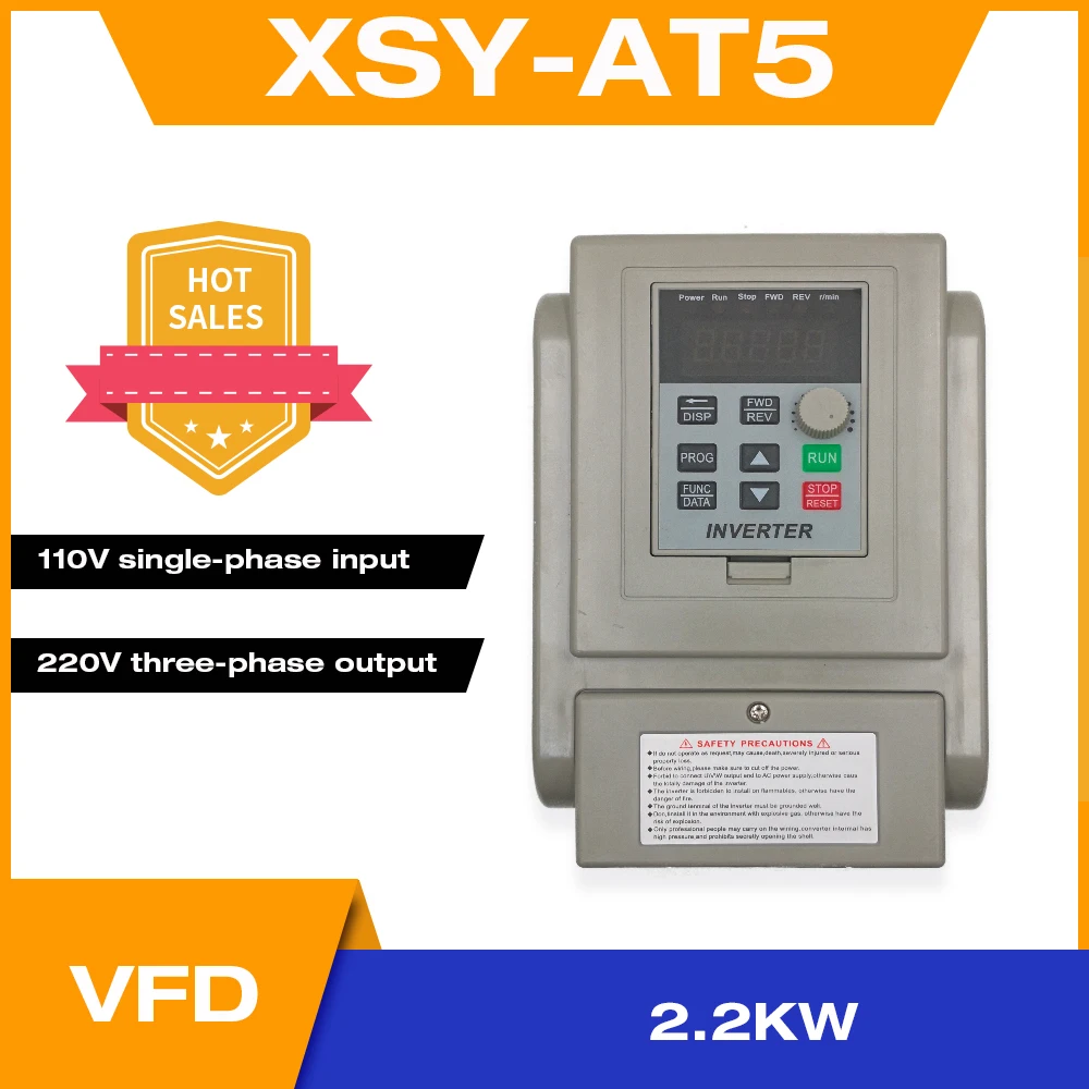 Conversor de Frequência Vfd 2.2kw com Entradas 1p 110v Saída de 220v