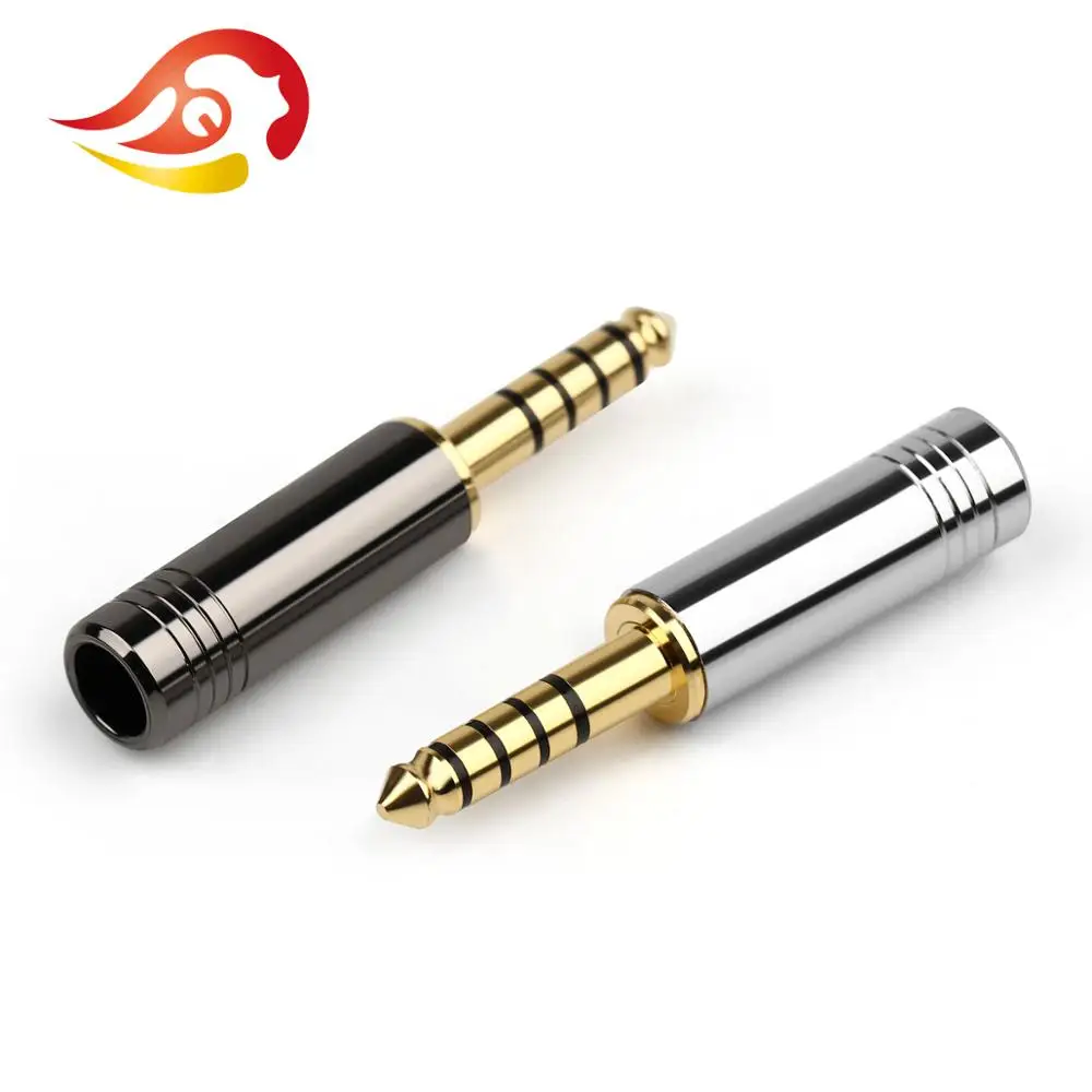 QYFANG 4.4mm Audio Jack 5 Poles Stereo No Steps Earphone Balanced Plug Metal Adapter Bright Shell Wire Connector For Headphone