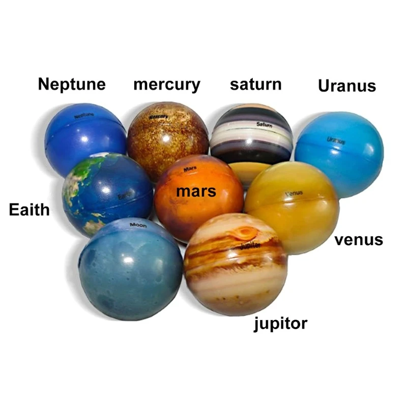 9 Pcs Solar System Planet Balls Stress Relief Educational Toys Safe Sponge Solid Soft Ball Ideal Bouncy Ball Toy Gifts