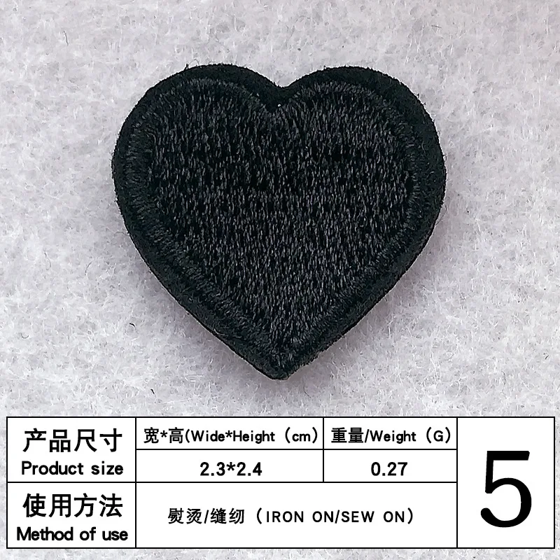 New 10pcs Small Heart Embroidery Patches for Clothing Jeans Iron on Clothes Sticker Love Appliques Stripes Garment Accessories