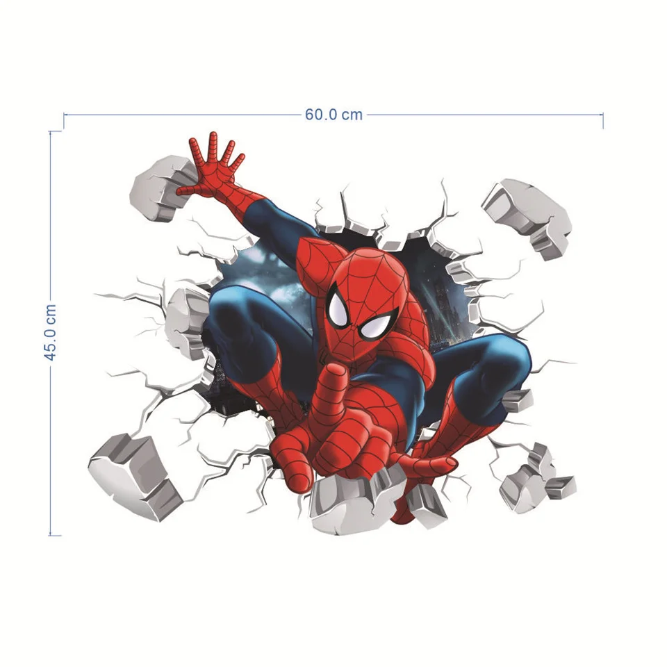 Adesivo murale 3D Spiderman per camera dei ragazzi adesivo per camera da letto per bambini vinile murale Spider Man gesto classico murale regalo