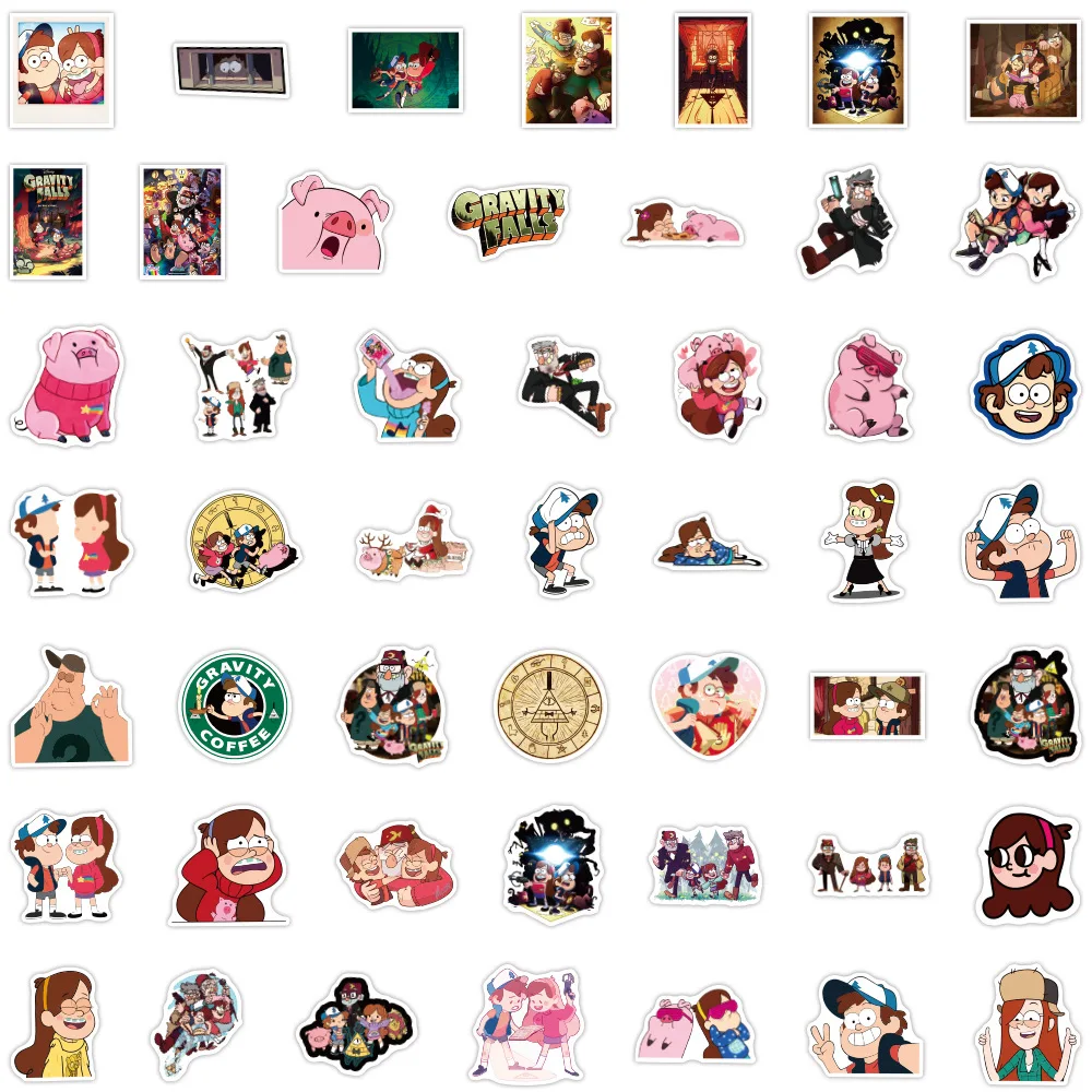 10/30/50/100PCS Cartoon Gravity Falls Stickers Graffiti Motorcycle Luggage Guitar Skateboard Waterproof Sticker Decal for Kid