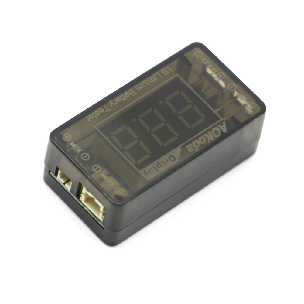 AOKoda AOK-041 1S Lithium Battery Tester Indicator for Checker For JST MOLEX mCPX MCX Plug Connector Battery Voltage