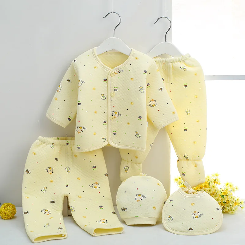 5pcs! 2023 Winter high quality Warm Underwear baby sets new born baby boy clothes and girl clothing infant set for NB 0-3M