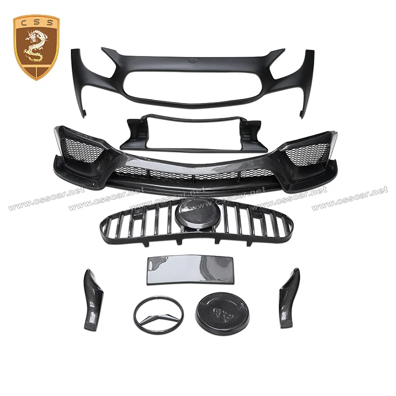 Real Carbon Fiber Body Kits For Benz AM-G GT Carbon Fiber Front Bumper Carbon Diffuser Auto Modification Car Styling IMP Style