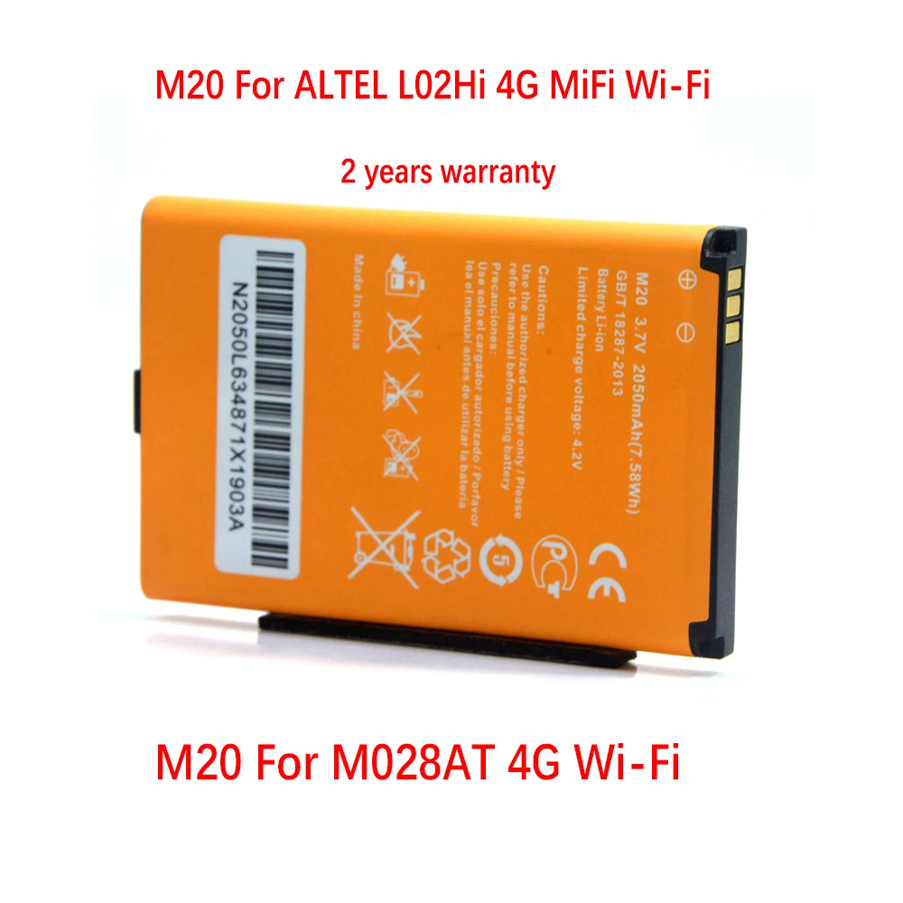 Новый аккумулятор M20 2050 мАч для M028AT ALTEL 4G MiFi Wi-Fi LTE маршрутизатора, портативный карманный хот-спот, Sim-карта, перезаряжаемый