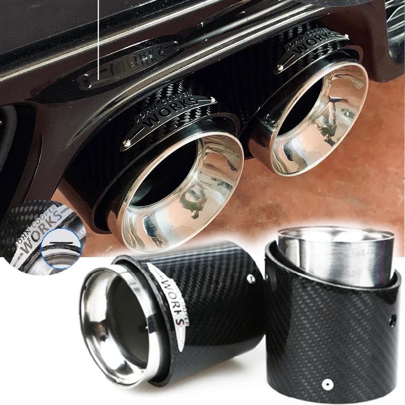 1PCS Black Chrome and Carbon Fiber Muffler Tip Fit for Mini Cooper Exhaust Tip R55 R56 R57 R58 R59 R60 R61