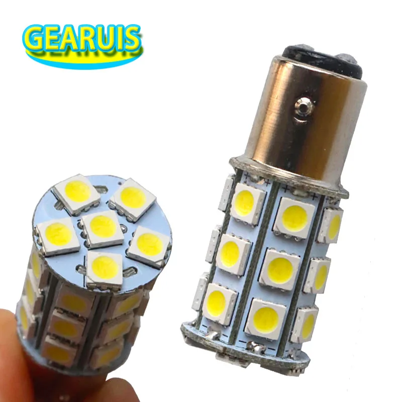 

10 шт. S25 P21/5W 1157 BAY15D 27 SMD 5050 LED 27SMD 27LED Автомобильный стоп-сигнал Красный Синий Желтый Белый 12 В