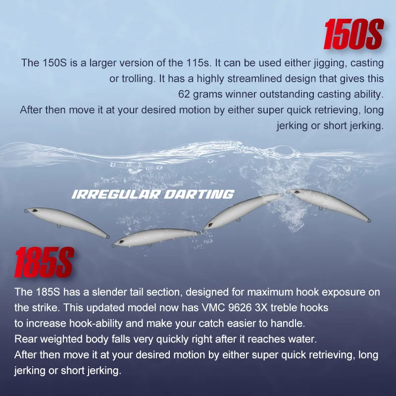 Noeby Stickbait hundido – Señuelo sinking para agua salada - imagen 2