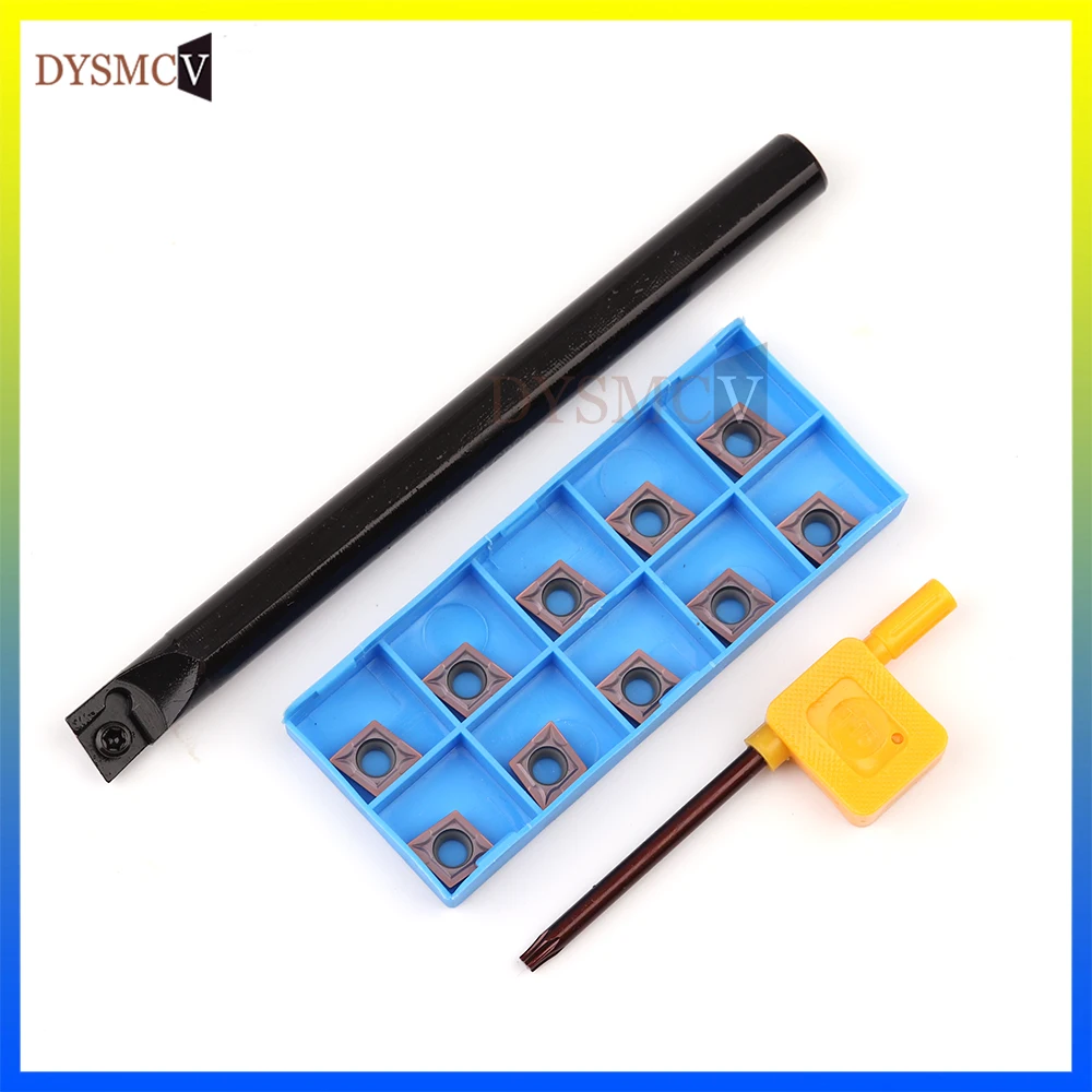 

1 шт. держатель инструмента для внутренней обточки S12M S14N S16Q S20R S25S -SCLCR09 + 10 шт. набор режущих пластин из карбида CCMT09T304