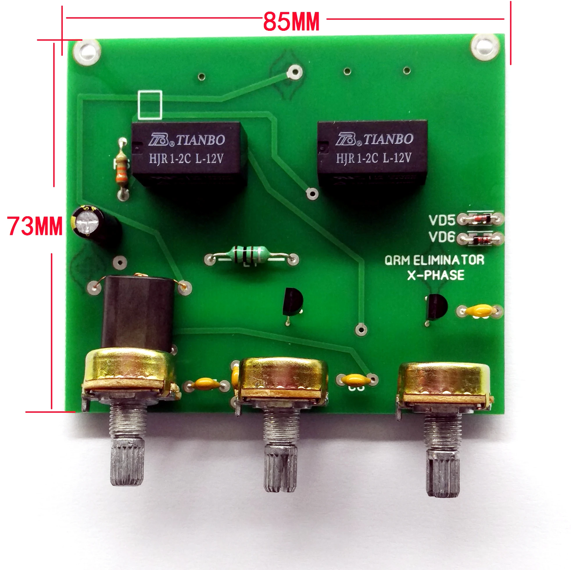 Eliminador QRM terminado x-phase (1-30 MHz) bandas HF, tablero terminado/kit DIY, 1 ud.