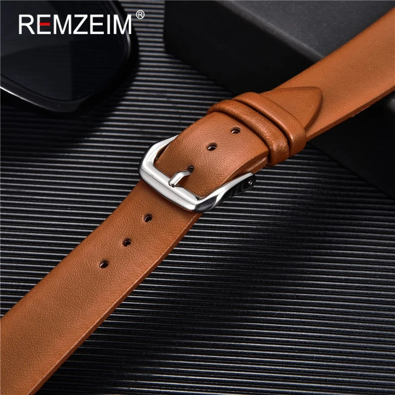 Ultradünnes Echtleder-Armband, Uhrengürtelband, Armbanduhrenband, 8 mm, 10 mm, 12 mm, 14 mm, 16 mm, 18 mm, 20 mm, 22 mm, Rot, Weiß, Schwarz – Detail 16