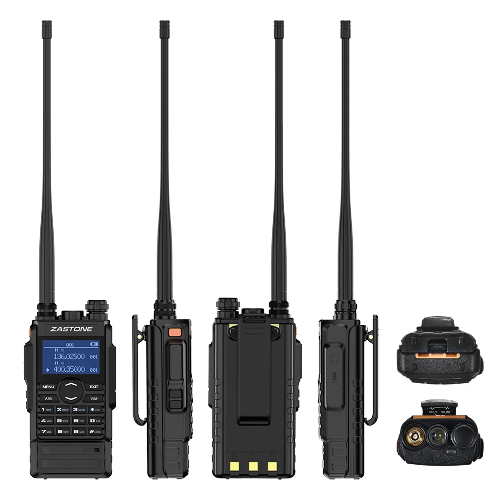 2 Buah Zastone M7 Walkie Talkie 5W Radio Portabel VHF UHF Baterai 2600Mah Radio Dua Arah FM Ham 136-174 400-480Mhz dengan Headphone