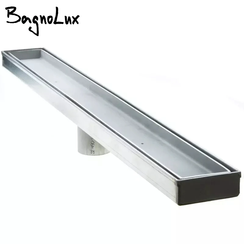 Stainless Steel Linear Shower Bathroom Grate Floor Drain Bagnolux Super Heavy-duty Hardware Tile Insert 304# Centre Outlet Waste