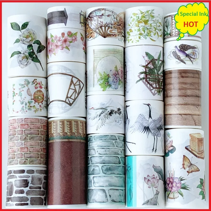 Tường Gạch Washi Băng Hoa Washi Băng W/Phát Hành Giấy Lễ Hội Đèn Lồng Washi Băng Cho DIY Trang Trí