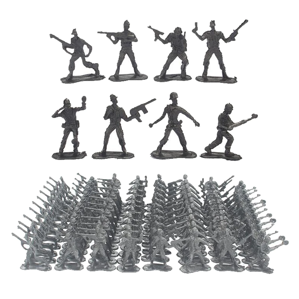 100Pcs 4,5 cm Kunststoff Soldat Spielzeug Statische Kleine Soldat Person Militär Modell Gebäude Kits Kinder Spielzeug Großhandel Mischreihe