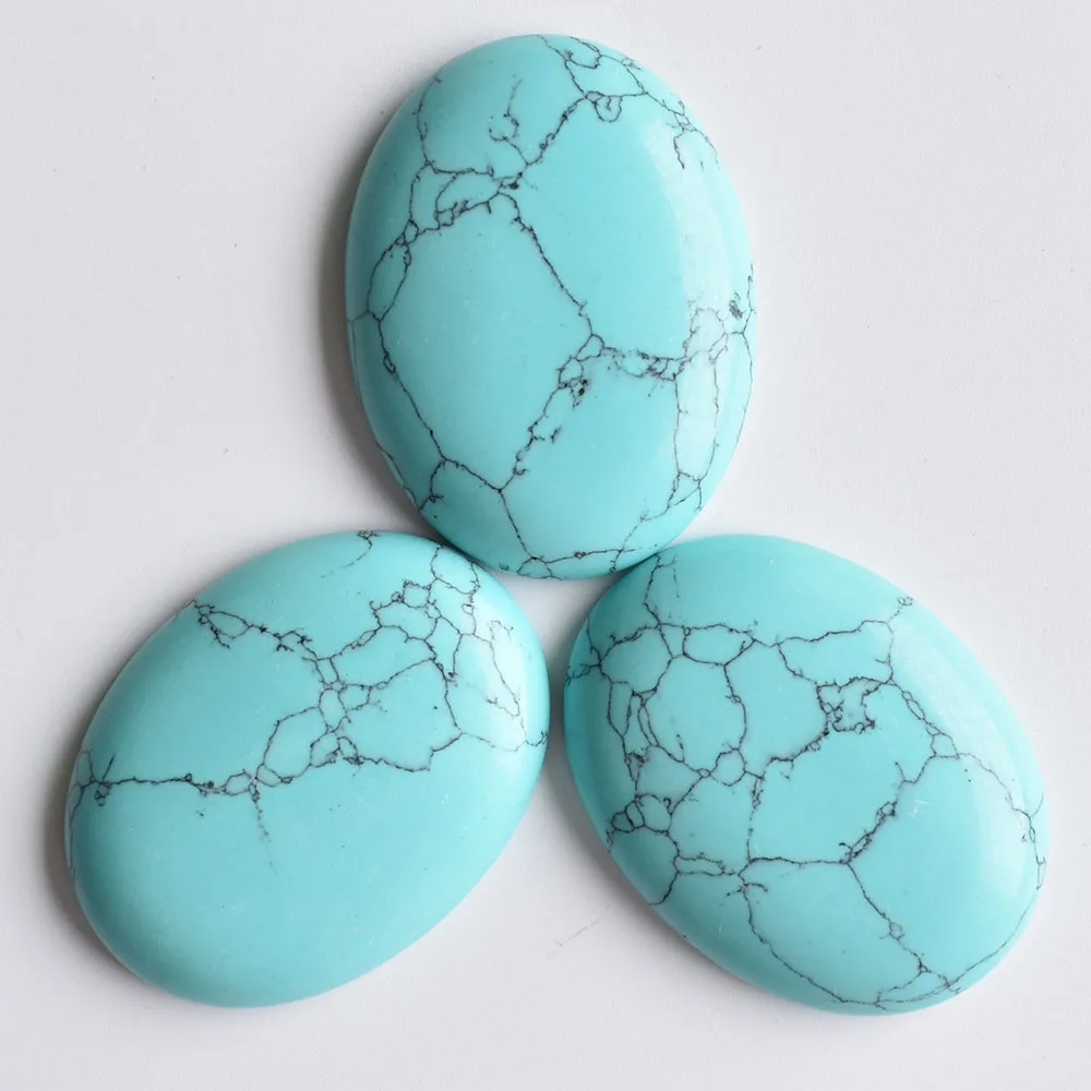 

Wholesale 6pcs/lot good quality Synthetic stone blue CAB CABOCHON mix 30x40mm beads for Diy jewelry accessories making free