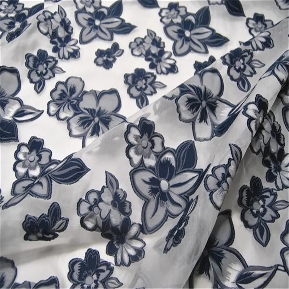 Comfortable Popular Nice Design Floral Pattern Silk Jacquard Fabric with Competitive Price for Dress