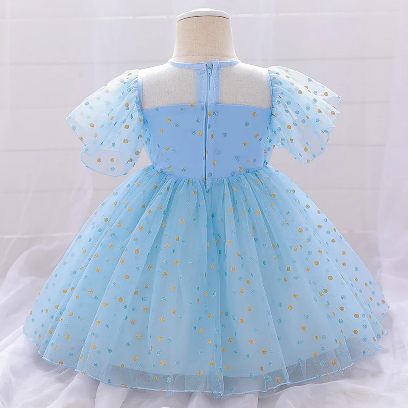 Summer Beads Infant Baby Girl Dress Big Bow Baptism Flower Dresses for Girls 1 Year Birthday Lace Party Wedding Baby Clothes 24M