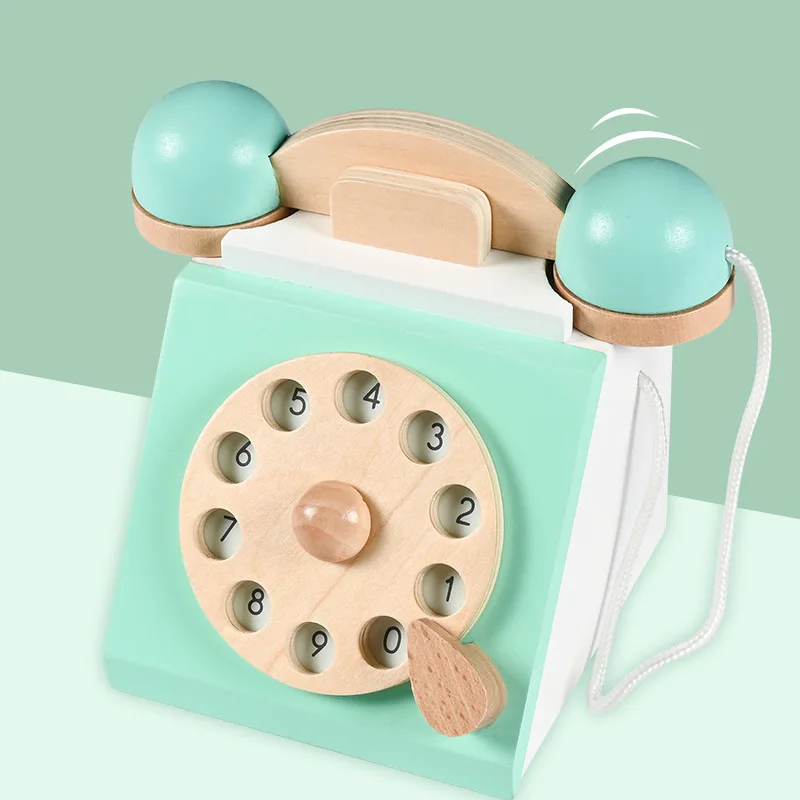 

Montessori Toys Boy and Girl Simulation Retro Telephone Landline Play House Digital Cognitive Interactive Toy Set Baby Toys