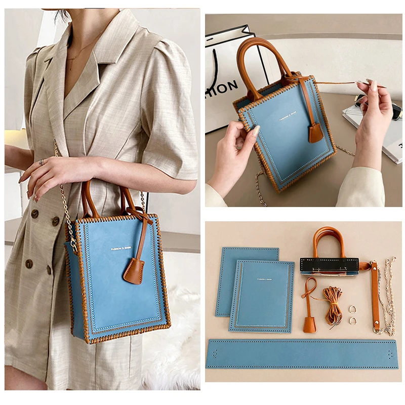 High Quality DIY Handmade Backpack Woven Bag Set Hand Stitching Handles Women Handbag Shoulder Strap Customize Bag Accessories