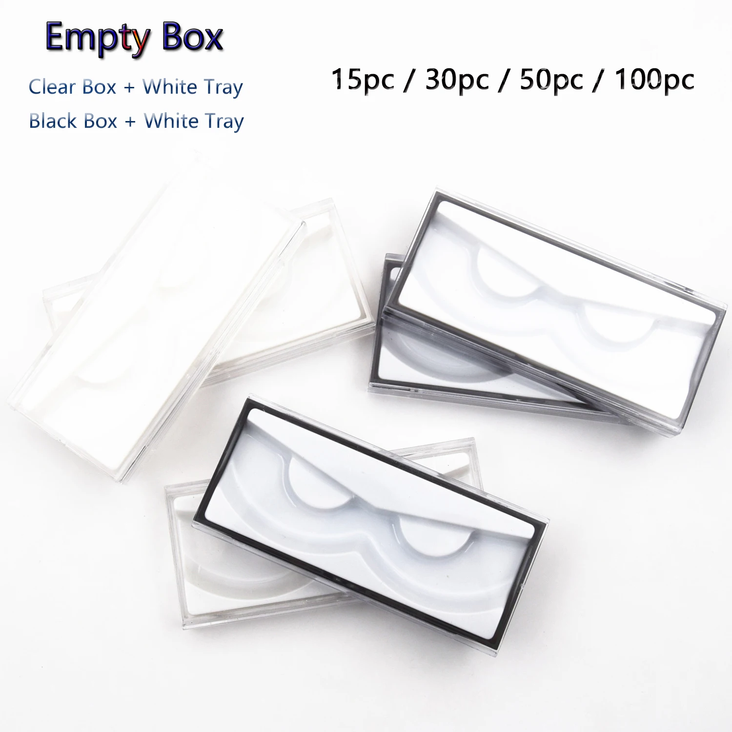 

lash boxes packaging 15/30/50/100pc lash packaging no logo transparent clear lashes box black lashes box eyelash packaging boxes