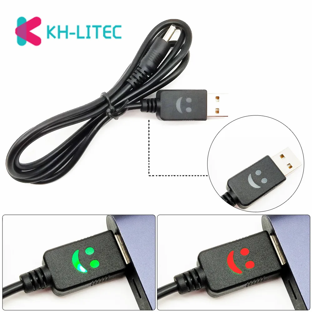 KHLITEC Portatile 1m 3ft Sorridente Viso 4.2V Proiettore USB del Caricatore del Cavo Del Faro Della Parete del USB di Ricarica Cavo Sorriso Viso