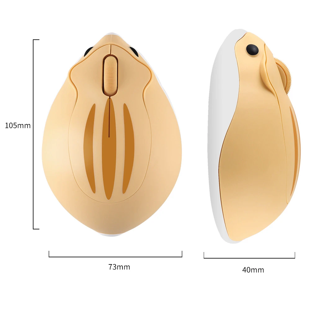 CHUYI-Souris optique sans fil 2.4G, design de dessin animé hamster mignon, ergonomique, mini 3D, pour ordinateur de bureau, PC tablette, cadeau pour