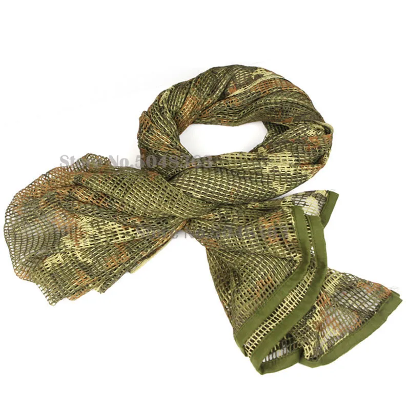 Men Scarves Arab Tactical Desert KeffIyeh Net Cloth Scarf Shawl Cotton Blend Face Mask Scarves Sniper Face Veil