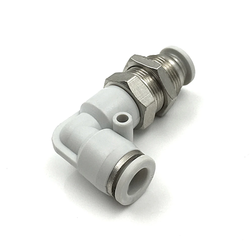 PLM pneumatic quick connector L-shaped elbow 4 6 8 10 12MM hose white air connector copper baffle diaphragm connector