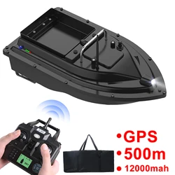 RC Fishing Bait Boat with Bag GPS Auto Return 2KG Load Bin 500M Distance Night Light 12000mah 6 Hours RC Ship Toy