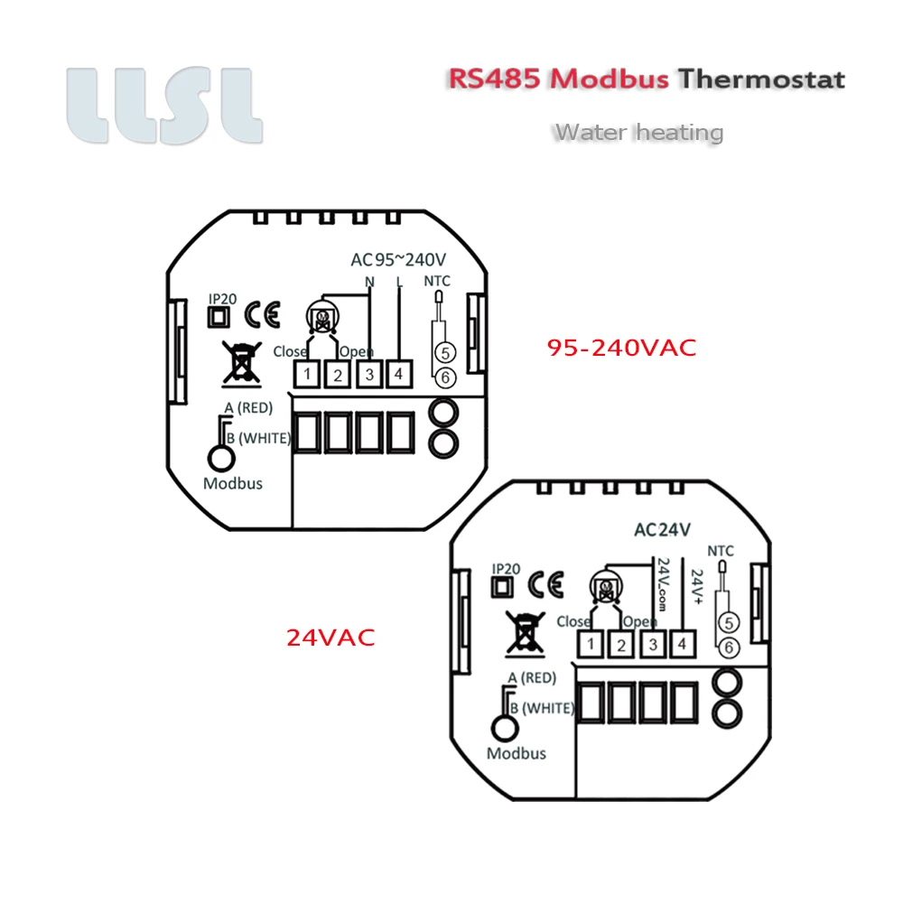 RS485 95-240VAC 24VAC Thermoregulator สำหรับอุ่น,น้ำเครื่องทำความร้อนสำหรับควบคุม NC ไฟฟ้า Actuators