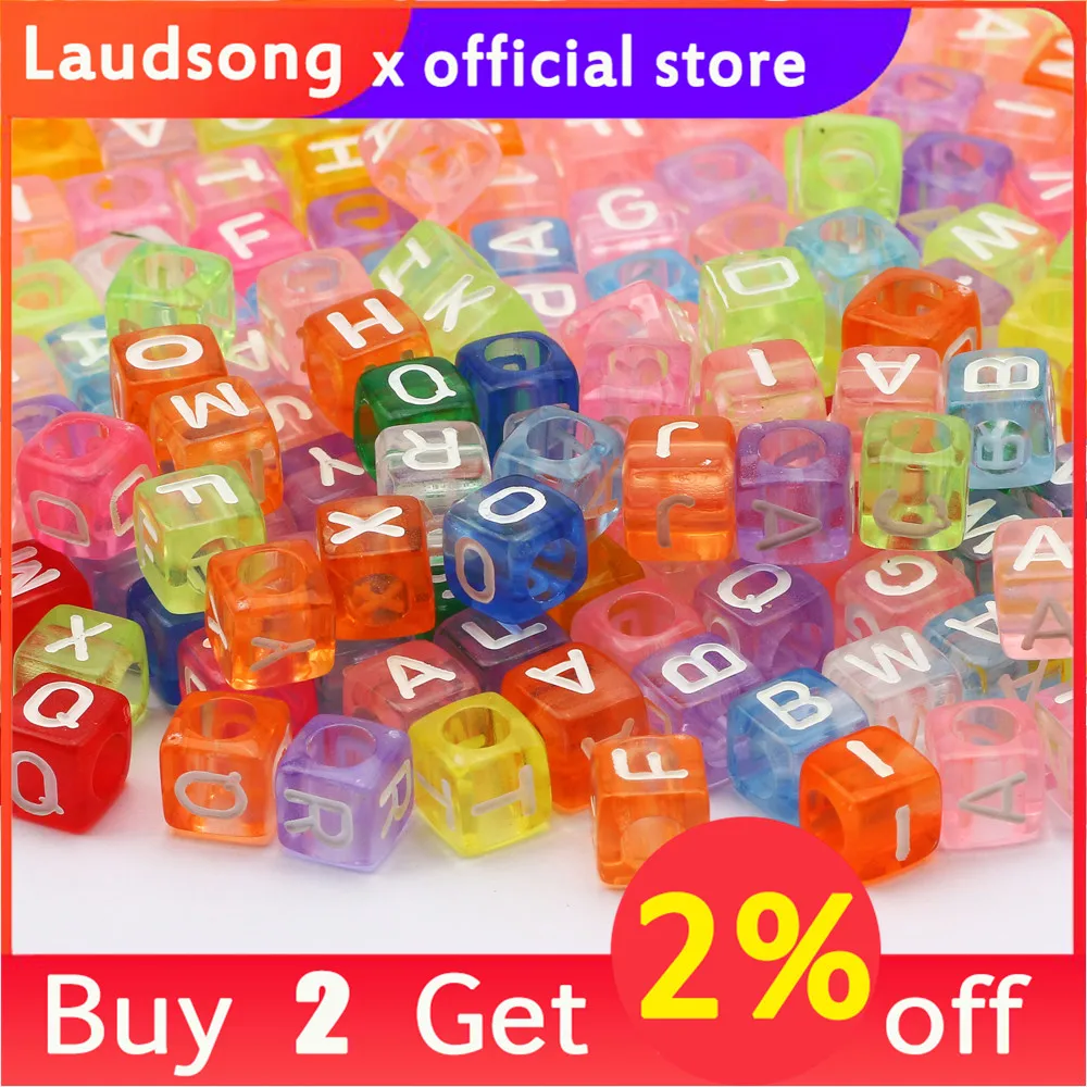 Mixed Letter Acrylic Beads Square Loose Alphabet Beads For Jewelry Making Diy Handmade Bracelet Necklace Accessories 6*6mm