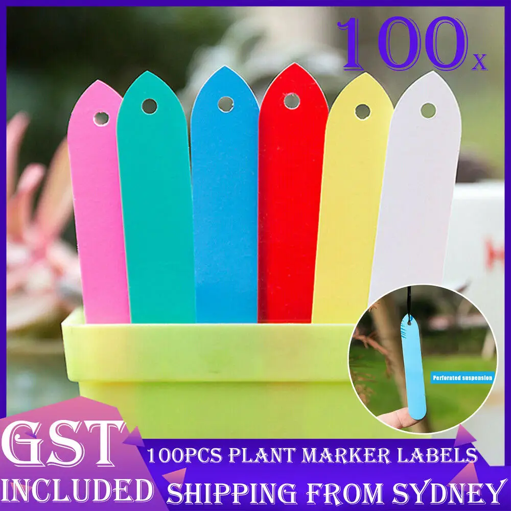 100 Pack Plant Marker Labels Flexible PVC Tag Seedlings Waterproof Garden Greenhouse Nursery Pots Writing Plate