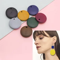 50pc Mix Color Handmade Wood Round Earring DIY 15/20mm Wood Chips Charms Unfinished Wooden Beads  For Earrings Jewelry Making