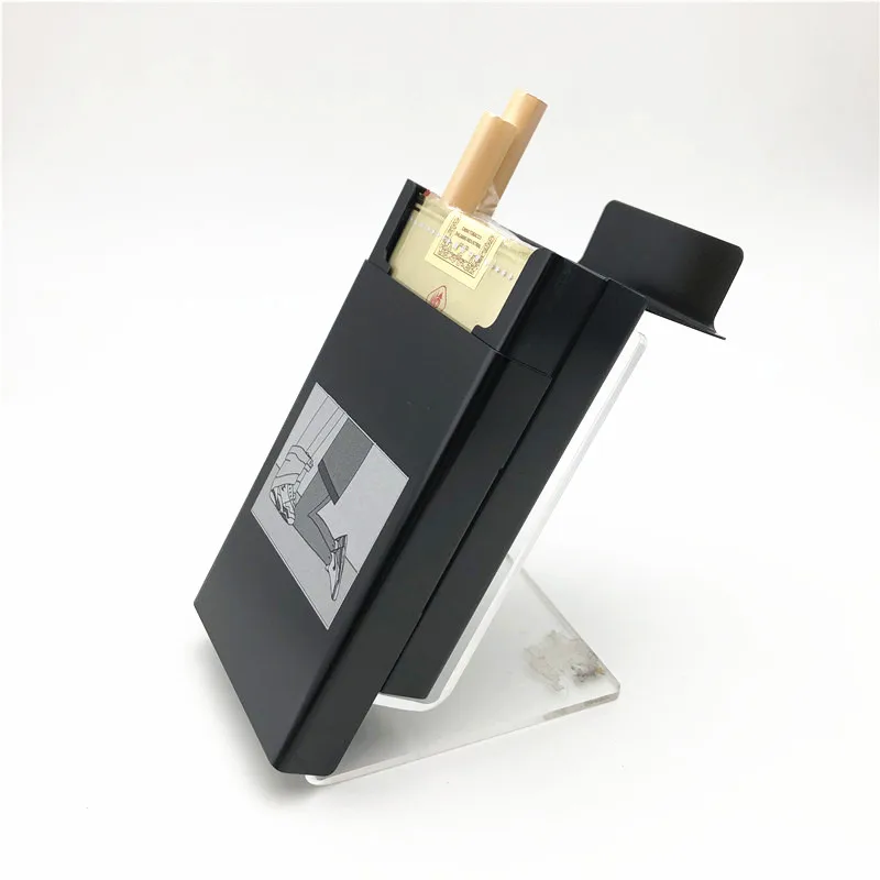 Personalized customized Aluminium Alloy Black Cigarette Case 20 Metal Cigarette Box Cover The Dirty Smoking Holder Sexy boxes