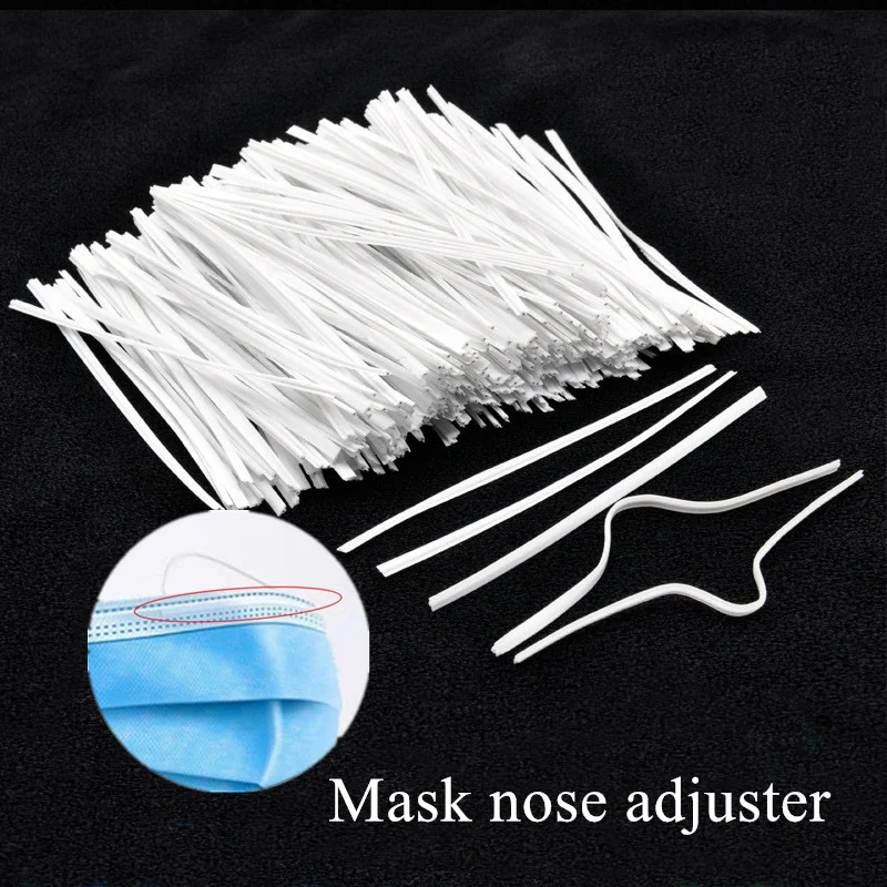 50/100/500/Pcs/lot Face Mask 3 type Nose Bridge Clips Adjustable Elastic Mouth Masks Cord DIY aluminium sheet Mask nose adjuster