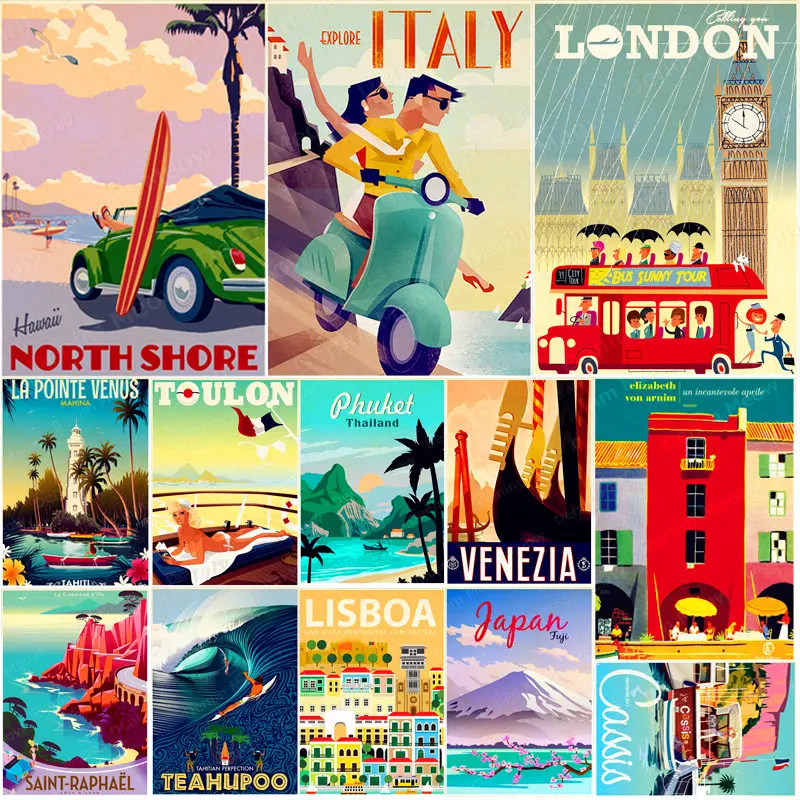 

Thailand Cassis Phuket Tin Sign Lisboa Venezia Tahiti Metal Poster Bar Cafe Home Decor Travel Cities Landscape Wall Plaque ZSS46