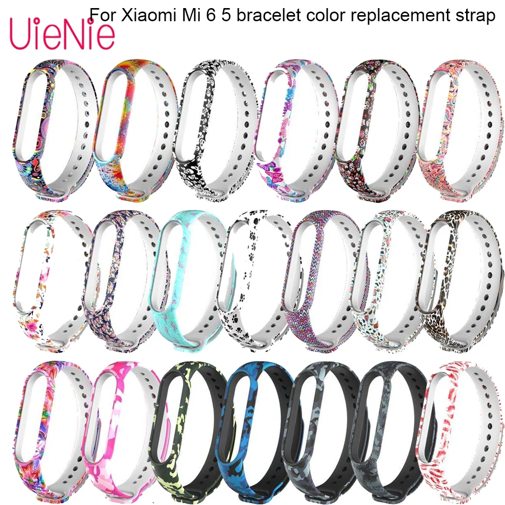 

Color Printing Strap For Xiaomi Mi Band 5 6 Personalized Style Wristband For Mi Band 5 6 Silicone bracelet replacement band new