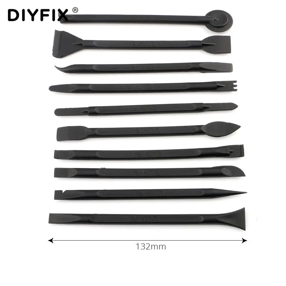 DIYFIX 10Pcs Plastic Crowbar Pry Tool For iPhone Samsung Huawei Mobile Phone Screen Disassembly Spudger Opening Tools Repair Kit