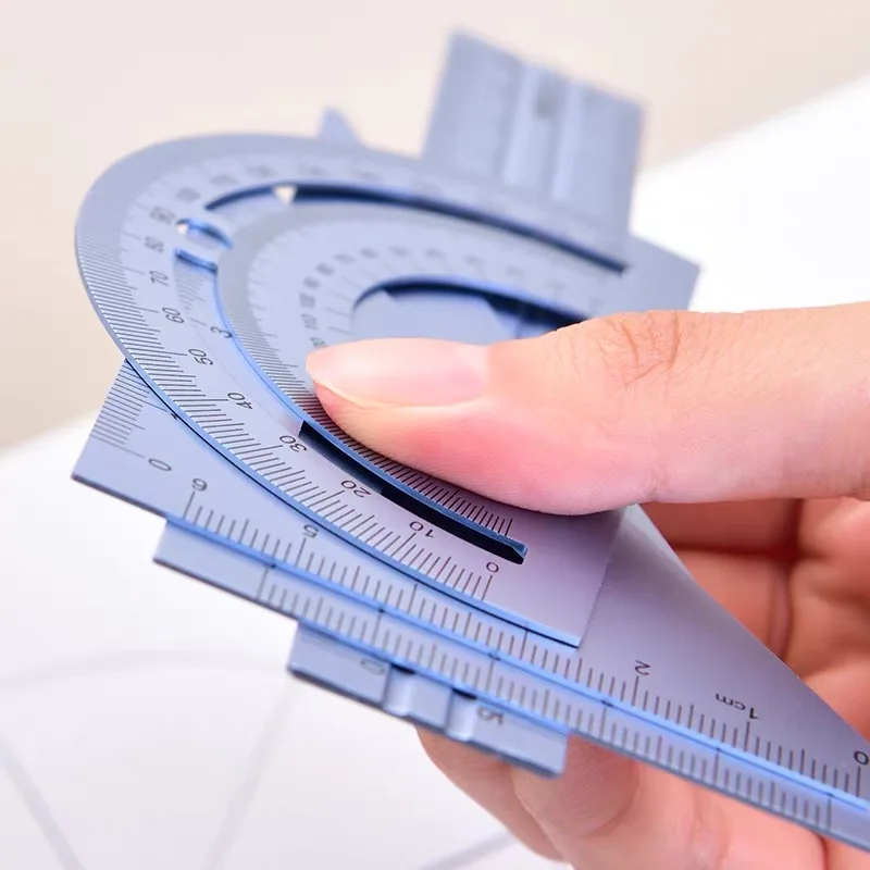 Deli 4pcs/set Aluminium Ruler Set Metal Geometry Maths Drawing compass stationery Rulers mathematical for School