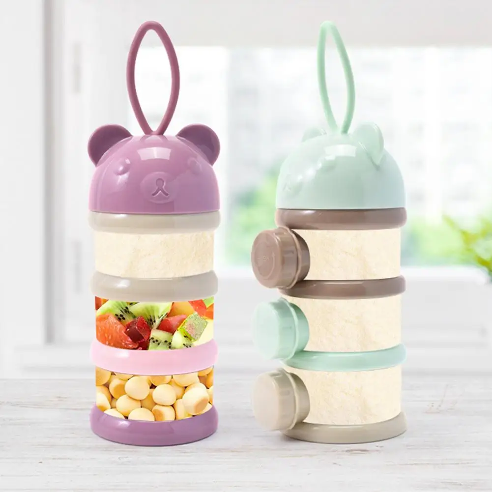 Milk Powder Storage Box Portable Multi-layer Feeding Box Texture Baby Fruit  Snack Container Infant Kids Food Dispenser Bottle