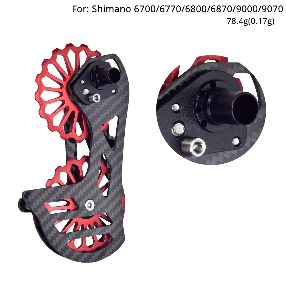 Bicicleta de fibra carbono cerâmica traseira desviador 13t 17t roda guia polia para shimano 6800 r7000 r8000 r9000 acessórios da bicicleta