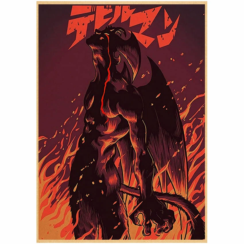 Anime Devilman Crybaby Poster Kraft Paper Prints Posters Wall Art Painting For Home Living Room Bar Decor Cartoon Wall Stickers