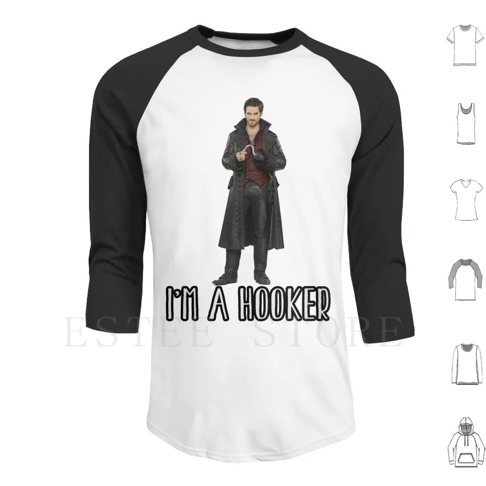 I'm A Hooker Hoodie Long Sleeve Captain Hook Hook Killian Jones Once Upon A Time Tv