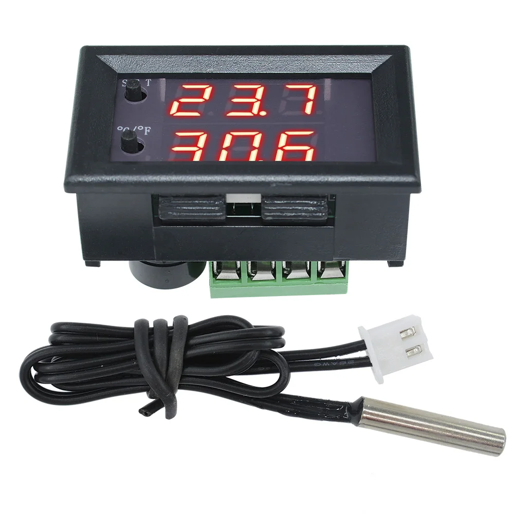 Imagem -04 - Digital Led Termostato Controlador de Temperatura Inteligente Temp Sensor Módulo Board à Prova d Água Ntc Sensor dc 12v W1209wk