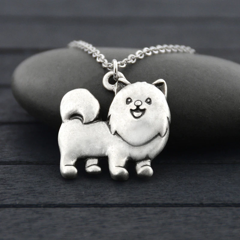 Cute Cartoon Pomeranian & German Spitz Dog Charm Pendant & Necklaces Boho Long Chain Animal Necklaces For Women Fashion Jewelry