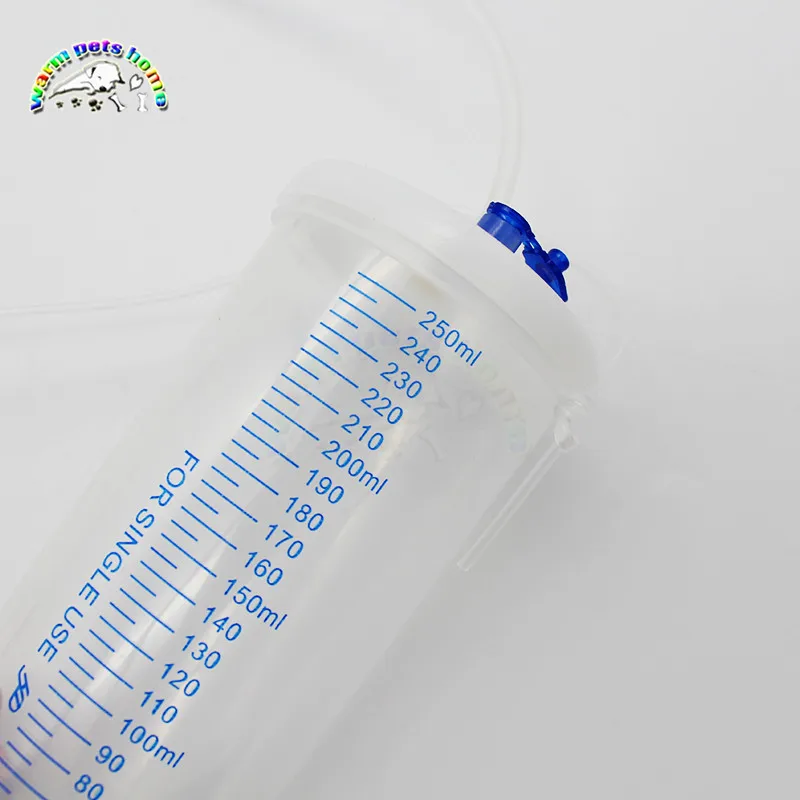 Disposable Sterile Animal Intravenous Fluid Bottle IV Fluid for Dog Cat 250ml Intravenous Catheter Veterinary Supplies