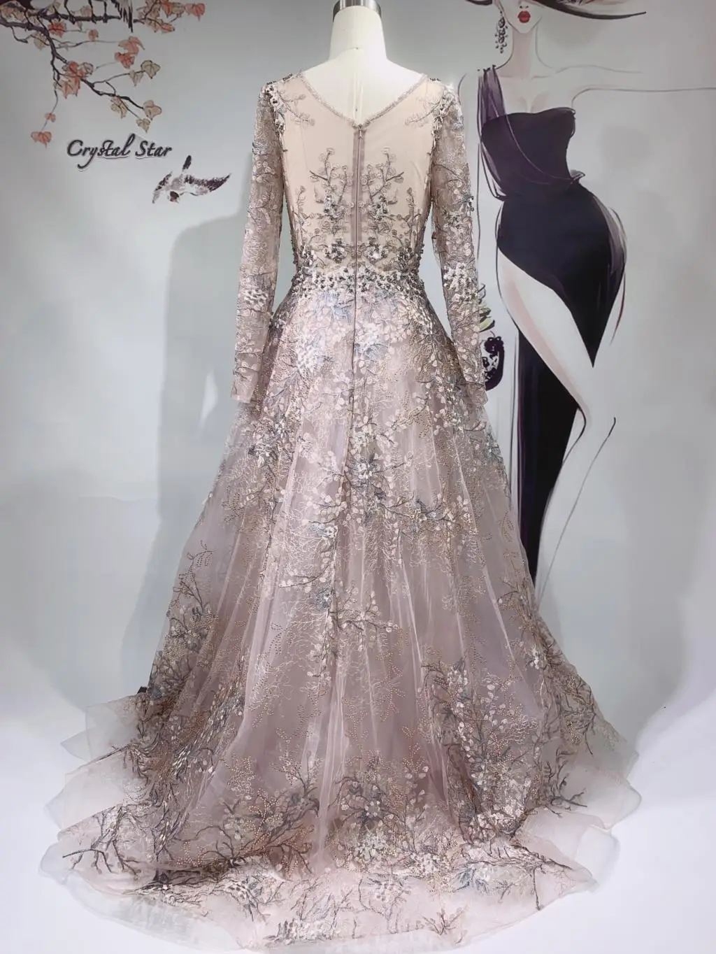 Dubai Muslim Long Luxury Evening Dresses Gowns 2021 Beading A-Line Sparkle For Woman Wedding Party Formal Gowns HO1062